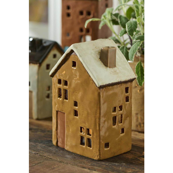 Latarenka domek na tealight Brighton rust-coloured door Ib Laursen  