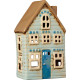 Latarenka domek na tealight Visby blue door brown roof Ib Laursen 