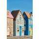 Latarenka domek na tealight Visby blue door brown roof Ib Laursen 