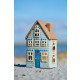 Latarenka domek na tealight Visby blue door brown roof Ib Laursen 